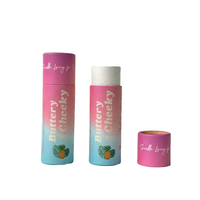 100% Tubes en carton d'emballage ronds biodégradables Push up déodorant bâton cylindre conteneurs baume à lèvres papier Tube résistant à l'huile