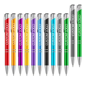 Custom Advertising Aluminium Ballpoint Pen 1.0mm Writing Width Metal Ball Pen with Custom Logo Manufacturing