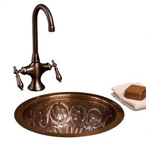 นักออกแบบตอกไม้ทองแดงดอกไม้ห้องน้ําอ่างล้างจาน - Product Image 1