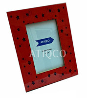 Marco de Fotos de Madera Atiqco con Impresión Digital de Billetes en 2 Colores |   Decoración Antigua y Vintage para Mesa y Pared del Hogar
