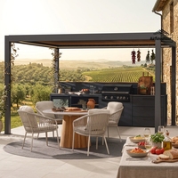 Pergola motorisée en aluminium Airfun avec toit à lames rétractables, auvent solaire, revêtement poudré résistant aux intempéries, abri de jardin pour patio