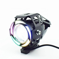 Vente chaude 2019, phares antibrouillard LED pour moto 10W DC 12V-85V, yeux d'ange U7, 5 couleurs clignotantes, phare de moto en aluminium