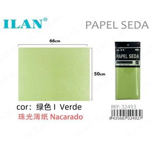 Carta Velina Verde 50x66 Cm Perlata per Artigianato - Product Image 1