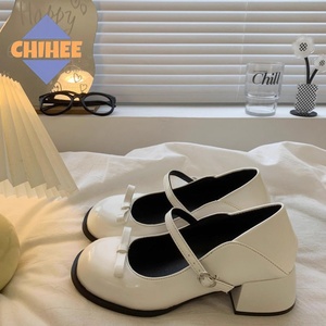 Factory Wholesale New Light Mouth Single Shoes Thick Heel One Line Buckle Shoes Women's Shoes - Product Image 5