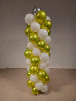 Grande colonne de ballons blancs et jaunes pour mariage, anniversaire, remise de diplôme, entrée de fête, photomaton, décoration d'événements, vente en gros