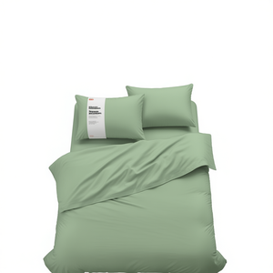 Ensemble de draps en coton vert taille twin, tissu doux et respirant - Product Image 3