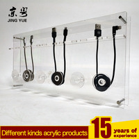 Support d'affichage en acrylique pour câbles USB et batteries externes, fixation murale horizontale, utilisation intérieure moderne, léger et durable, en plastique