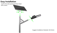 Lampes solaires d'extérieur 200W, lampadaire solaire intégré, lampes solaires tout-en-un, étanches IP66, JKC-YF-200W