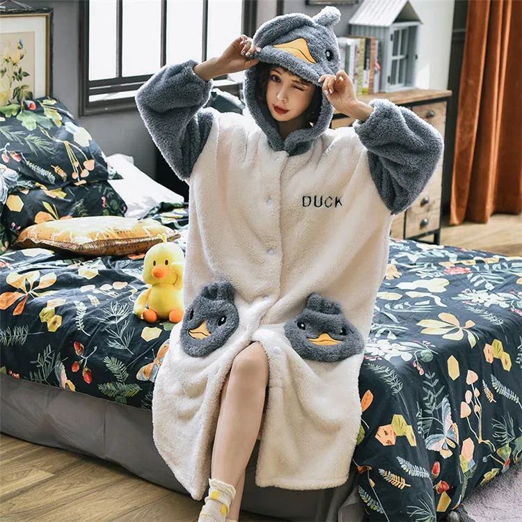 Pijama ecológico de lujo para mujer, albornoz suave de felpa con capucha