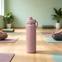 Thermos à double paroi en acier inoxydable de 710 ml, avec revêtement en poudre, pour le sport, le camping en plein air, avec support pour téléphone portable