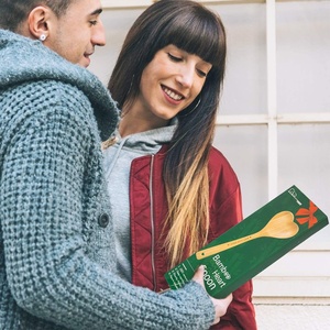 Cucchiai a cuore in legno cucchiaio di bambù a forma di cuore utensili da <span class=keywords><strong>cucina</strong></span> per cucinare con amore, regali unici per <span class=keywords><strong>la</strong></span> festa della mamma per i cuochi - Product Image 3