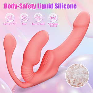 Вибратор-анальная пробка 4-в-1 с USB-зарядкой, 4 моторами, 10 режимами вибрации, тремя головками, для лесбиянок, IPX7, секс-игрушка для взрослых, женский мастурбатор - Product Image 5