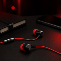 Earphone In-Ear Berkabel Stereo JL 3.5mm Bergaya dengan Mikrofon, Tahan Air IPX-6 untuk Olahraga dan iPhone