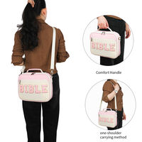 Vente chaude Grande Chenille Lettre Bible Couverture Cas Rose Bible Sac pour Femmes