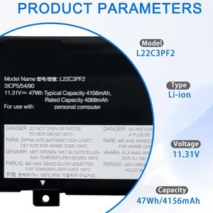 Batterie de remplacement pour ordinateur portable L22C3PF2 pour Lenovo V14 V15 G4 <span class=keywords><strong>AMN</strong></span>, IdeaPad Slim 3 14IAH8 15IAN8 16IAH8 Series 5B11K09313 11.31V 47Wh - Product Image 2