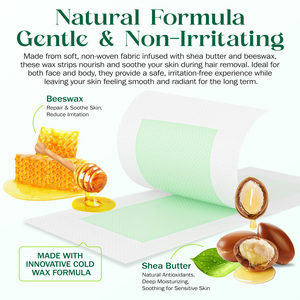VOGSIG all'ingrosso 60 conteggi naturali cerotti depilatori 2 <span class=keywords><strong>in</strong></span> 1 Non Wovan <span class=keywords><strong>strisce</strong></span> di <span class=keywords><strong>ceretta</strong></span> facciale per la depilazione del corpo del viso - Product Image 3