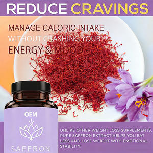 Cápsulas de extracto de azafrán OEM, soporte para pérdida de peso, control del apetito, mejora del estado de ánimo, gestión de la ingesta calórica, cápsulas veganas - Product Image 5