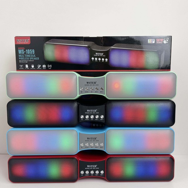 WS-1059 Soundbar Wireless Portable Home Karaoke Rechargeable BT Speaker With RGB Light for TV