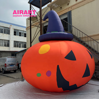 Ballon gonflable géant en forme de citrouille à crocs pour la décoration de maison hantée, statue de citrouille d'Halloween personnalisée pour les idées de fête