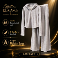 Ensemble sweat à capuche demi-zippé et pantalon large pour femme