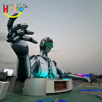 Decoraciones para Escenarios de Conciertos Musicales, Cabeza de Robot Inflable Gigante Personalizada, Globo con Forma de Guerrero IA