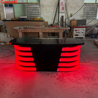 Comptoir de réception à LED Bureau pour studio d'enregistrement de musique avec plateau pour clavier de piano Studio d'enregistrement Table de travail