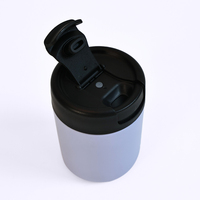 Tasses réutilisables à double paroi design Tasse à café isolée étanche en acier inoxydable 350ML avec couvercle rabattable