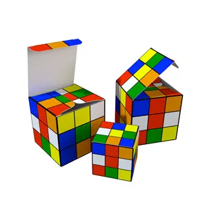 어린이 장난감 루빅스 큐브 포장 상자 작은 흰색 판지 맞춤형 포장 상자 디자인 로고 장난감 빌딩 블록 종이 상자