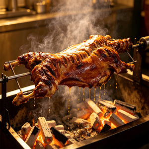 Asador de cerdos Spartan eléctrico de 1500 mm, <span class=keywords><strong>parrilla</strong></span> de carbón metálica con motor y gancho giratorio - Product Image 2