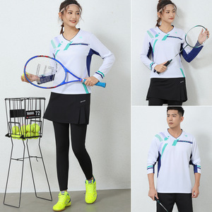 ชุดเทนนิส/วิ่ง ดีไซน์หรู ผ้าดรายฟิต โพลีเอสเตอร์ 100% คุณภาพสูง พร้อมโลโก้สั่งทำพิเศษ  ชุดกระโปรง/เสื้อยืด  สำหรับเล่นเทเบิลเทนนิส  แบบ unisex - Product Image 3