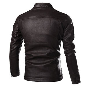 <span class=keywords><strong>2023</strong></span> Offre Spéciale hiver hommes décontracté rue et vêtements de sport veste à glissière veste en cuir couleur unie mousse vestes hommes - Product Image 5