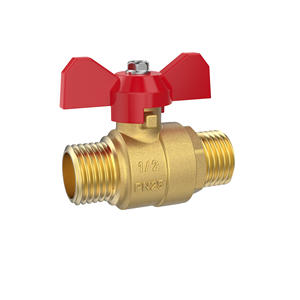 Robinet à bille traversant tout en cuivre, double filetage mâle, 4/8/6/1 pouce, haut débit, pour chauffe-eau, entrée/sortie, interrupteur de tuyau pour eau chaude - Product Image 1