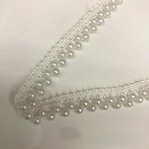 Ruban de dentelle perlé unilatéral fait à la main sangle perlée bricolage vêtements accessoires collier décoratif blanc noir dentelle ruban tresse - Product Image 4