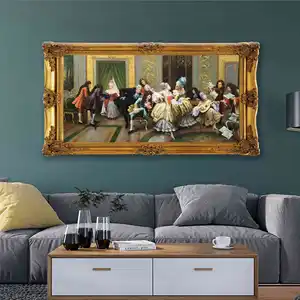 Custom Handmade Figure And Portrait Oil Painting Europe Palace Style Pop Art Customized Frame Home Decor