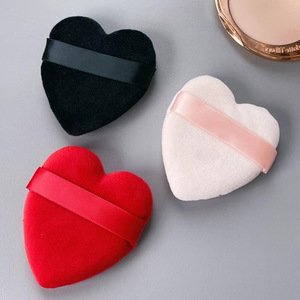 Hot Sản phẩm bán chạy hình trái tim màu hồng Velour bột Puff trang điểm miếng bọt biển cho khuôn mặt Blush - Product Image 5