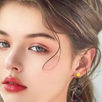 Anting Titanium Zirkon Murni Advanced Sense G23 Titanium Alloy Millennium Rose Ear Bone Flower Nail DIY Unisex untuk Tindik Telinga