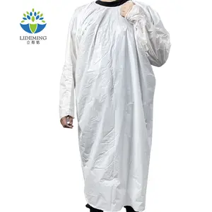 PE Disposable Rain Coat Rain Poncho Coverall Waterproof Dustproof Oilproof