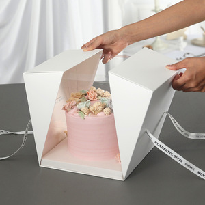 Hot selling clear cake boxes tall transparent cake box paper packaging clear boxes