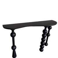 Console rétro française en bois massif, meuble d'entrée de style mid-century, table d'appoint étroite pour couloir, chambre et entrée, décoration