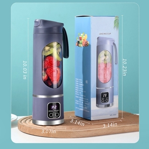 Mini-<span class=keywords><strong>mixeur</strong></span> <span class=keywords><strong>portable</strong></span> rechargeable 450 ml pour jus frais, avec 12 lames et fonctions de sécurité personnelles - Product Image 2