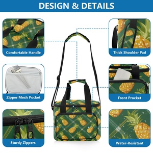 Funny Pineapple Design Customs Cooler Bag Lunch Tote Bag with Shoulder Strap for Adult Kid Cooling Bag for Food - Product Image 4