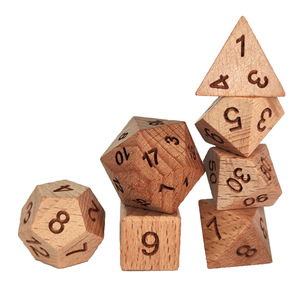 Dungeon e draghi dadi di legno per i giochi da tavolo e di ruolo forma quadrata regali di natale - Product Image 3