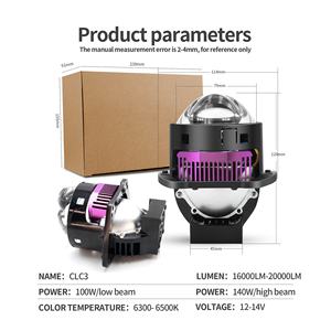 Lampu Bi Led Daya Tinggi <span class=keywords><strong>3</strong></span> Inci 140W 20000lm Warna Putih Dengan Kipas Pendingin H4 Proyektor Lampu Depan Led Laser Lensa Proyektor Bi Led - Product Image 5