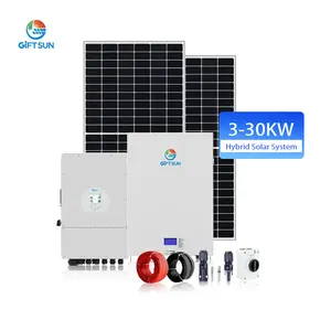 Complete Set Solar Panel Power System kit 3kw 5kw 6kw 8kw 10kw 15kw 20kw 30kw roof ground hybrid solar system for home use