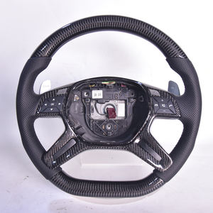 Volant en fibre de carbone avec éclairage LED pour Mercedes Benz AMG809 W204 W212 G63 G500 GLC GLE GLS GLB A200 C200L V260 <span class=keywords><strong>A45</strong></span> avec volants nus - Product Image 4