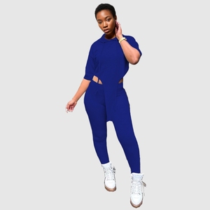 Conjunto de Pantalones de Dos Piezas de Manga Corta en Siete Colores Lisos, Ropa de Mujer a la Moda - Product Image 6