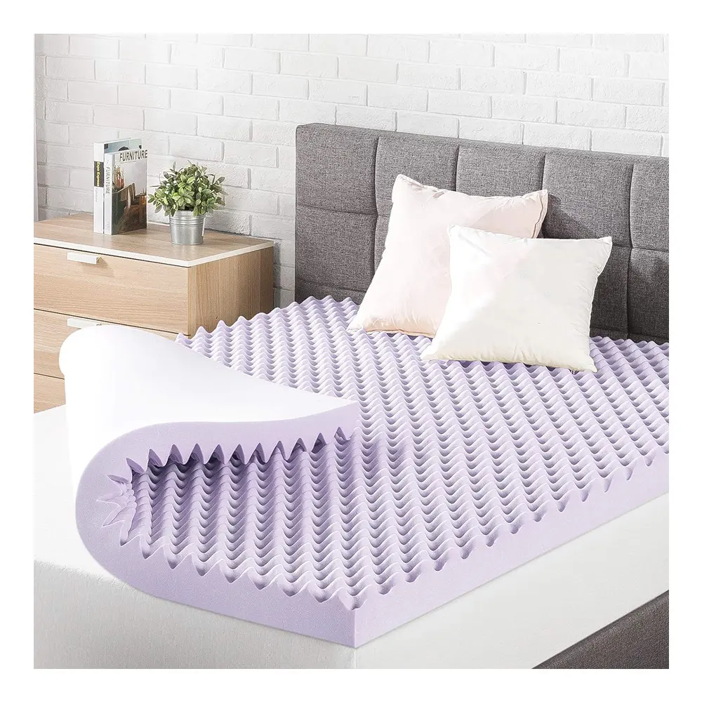 Home-use single mattress bed topper 3 Inch Egg Crate Memory Foam Mattress Topper with Soothing Lavender Infusion