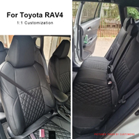 Housses de Siège de Voiture Sur Mesure en Similicuir pour Toyota RAV4 Corolla C-HR Camry Hilux Prius 4Runner Tacoma Tundra – Coussin 5 Places