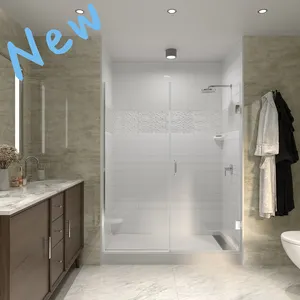 Modern 10mm Thick Tempered Glass Shower Door Bathroom Cabin Enclosure with Hinge Open Style Shower Rooms