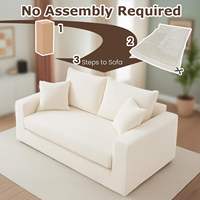 Sofá Cama Plegable de Tela de Dos Plazas, Sillón Reclinable Plegable y Futón para el Suelo